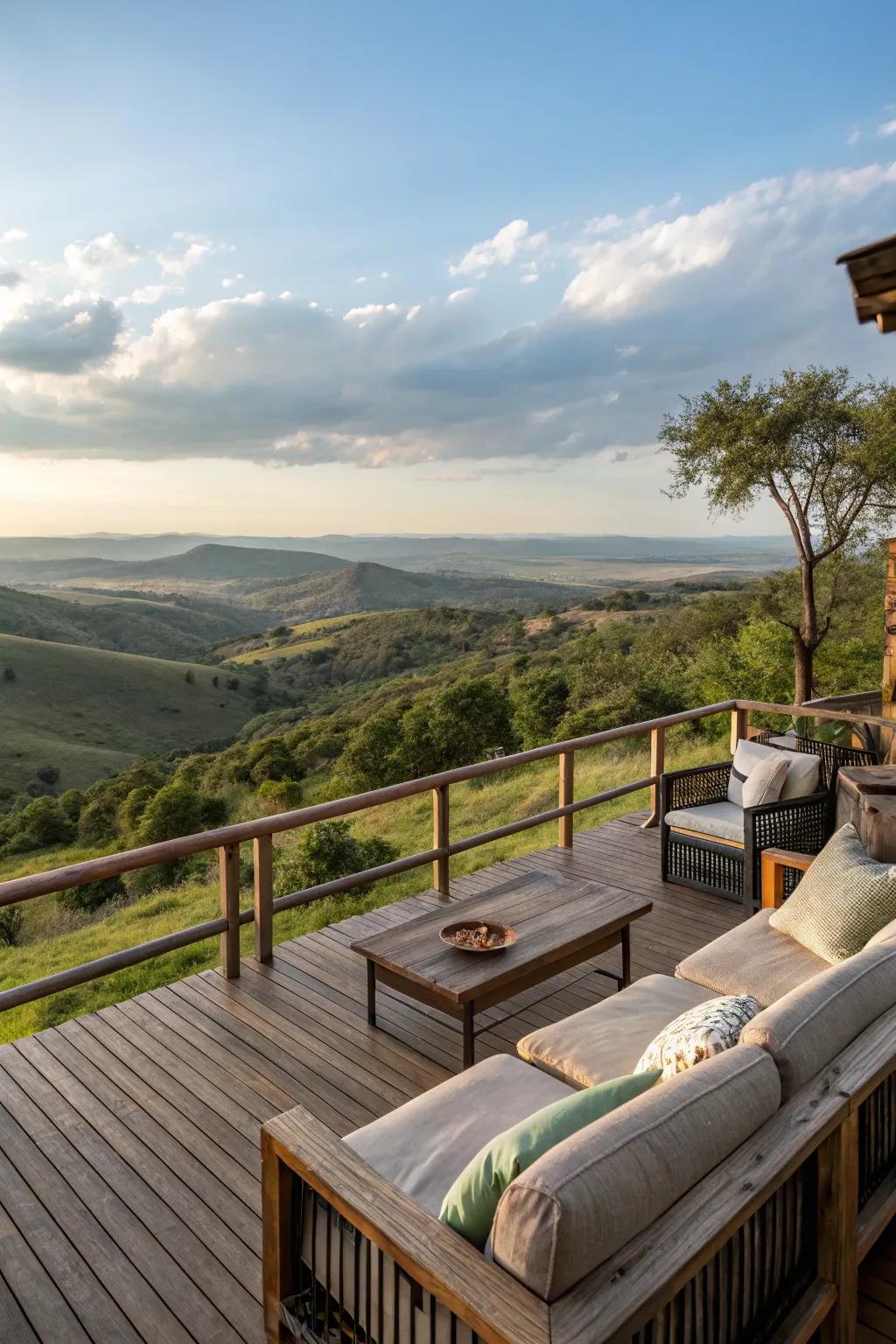 Taking in your surroundings is best done from a deck with a view.