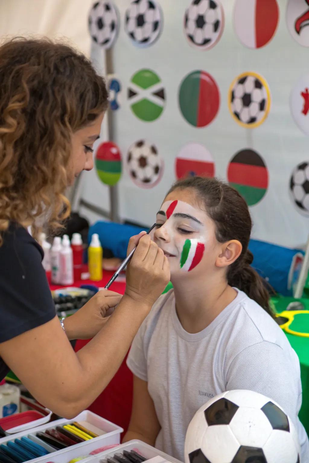 Face art enabling attendees to wear their group devotion.