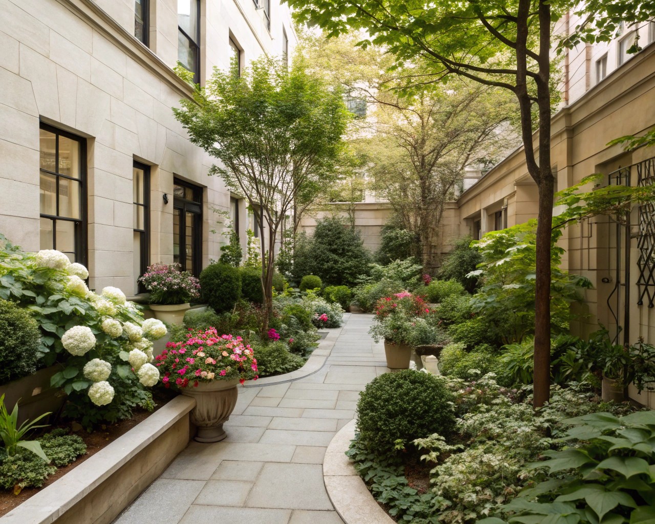 A small urban garden transformed into a sanctuary with thoughtful design and planting.