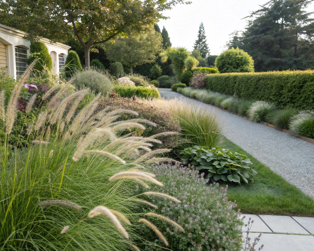 Drought-tolerant design strategies minimize upkeep while providing a sophisticated, resort-like landscape.
