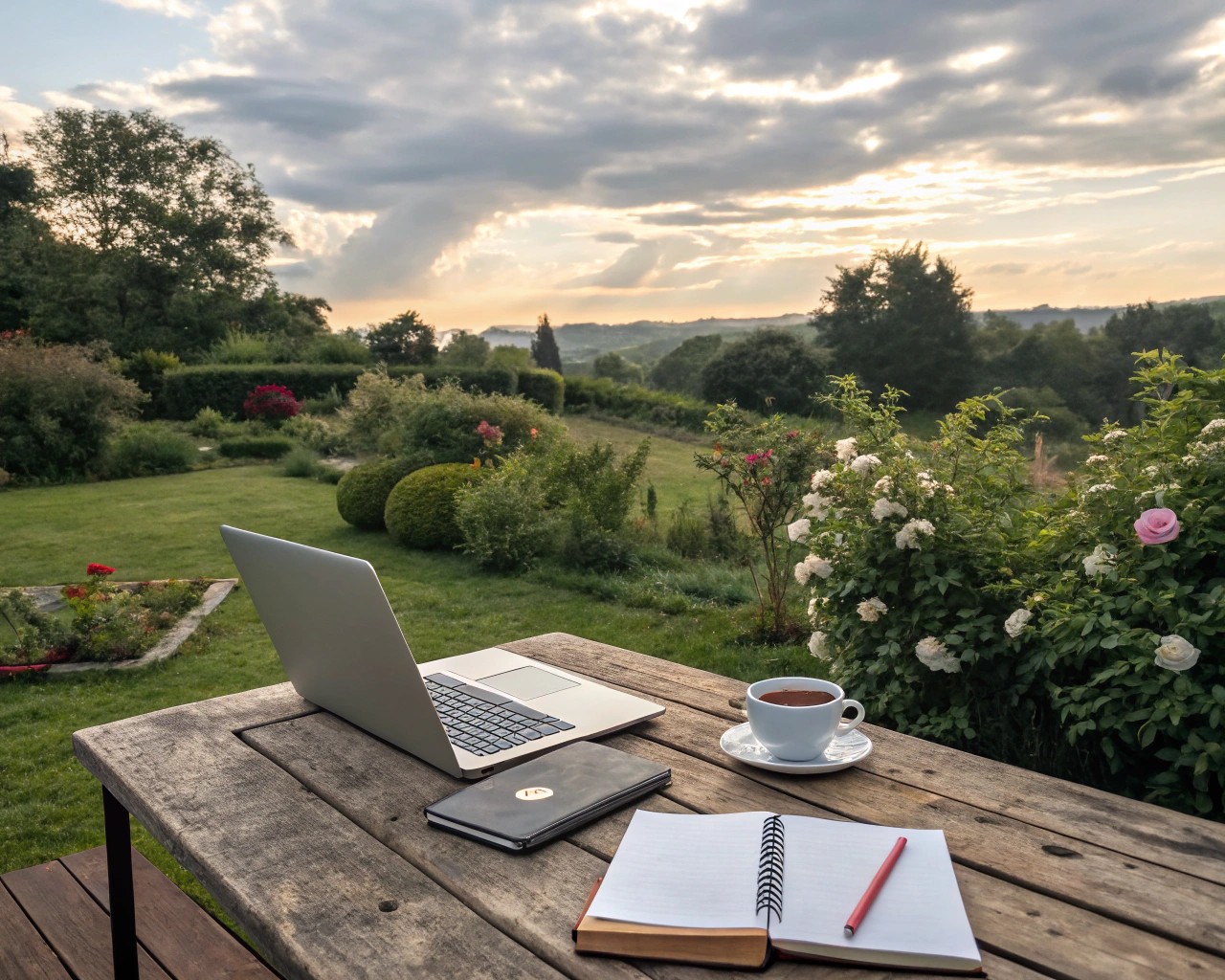 Optimized space planning enhances the functionality and comfort of an outdoor office.