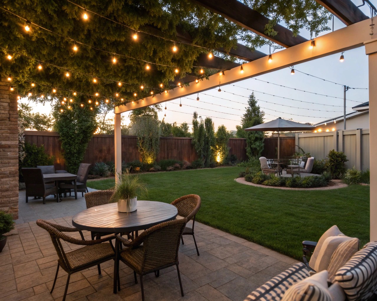 Tailored lighting design enhances various zones within a home's outdoor space.