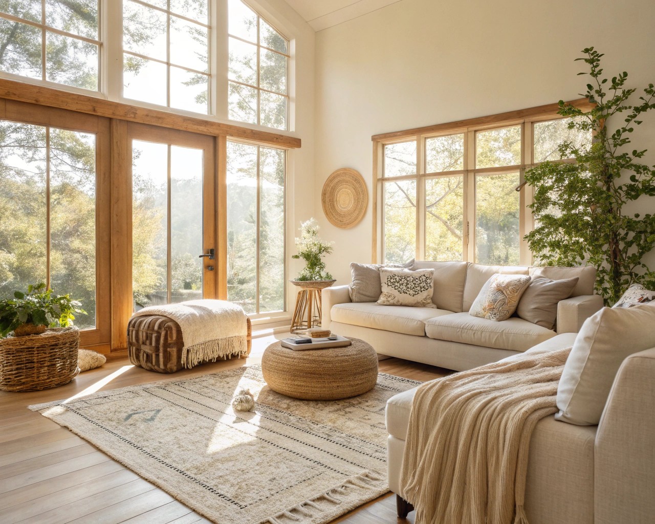Thoughtful design elements including natural light and greenery contribute to the psychological benefits of healing spaces.
