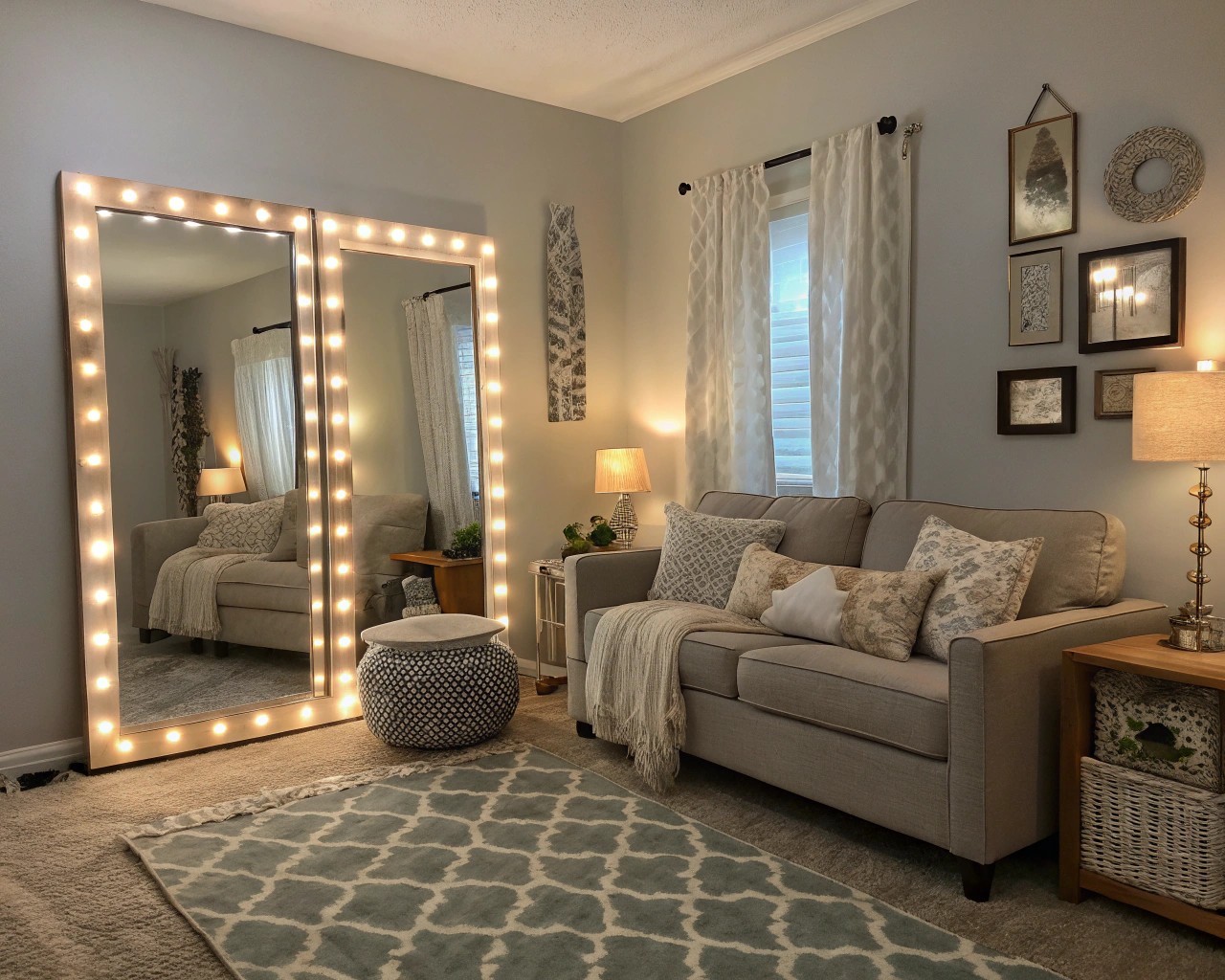 Utilizing design techniques to create the illusion of larger spaces in compact environments.