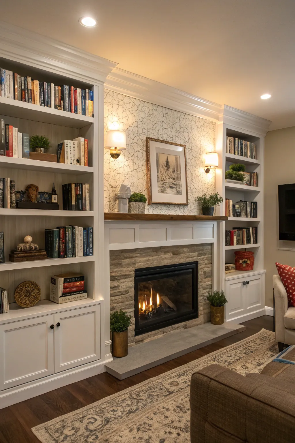 Stylish Living Room Fireplace Design Inspiration