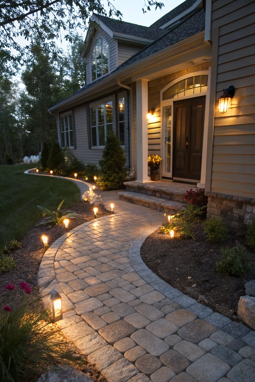 Inviting Front Entrance Paver Designs