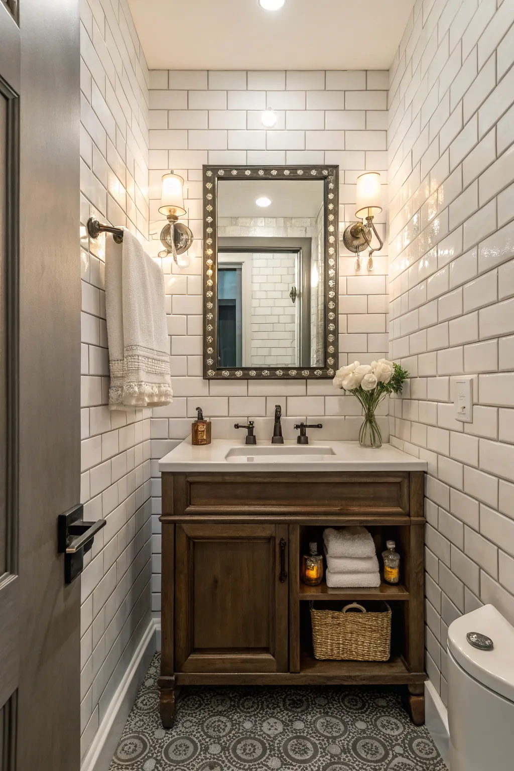 Elegant Tile Designs to Transform Powder Rooms