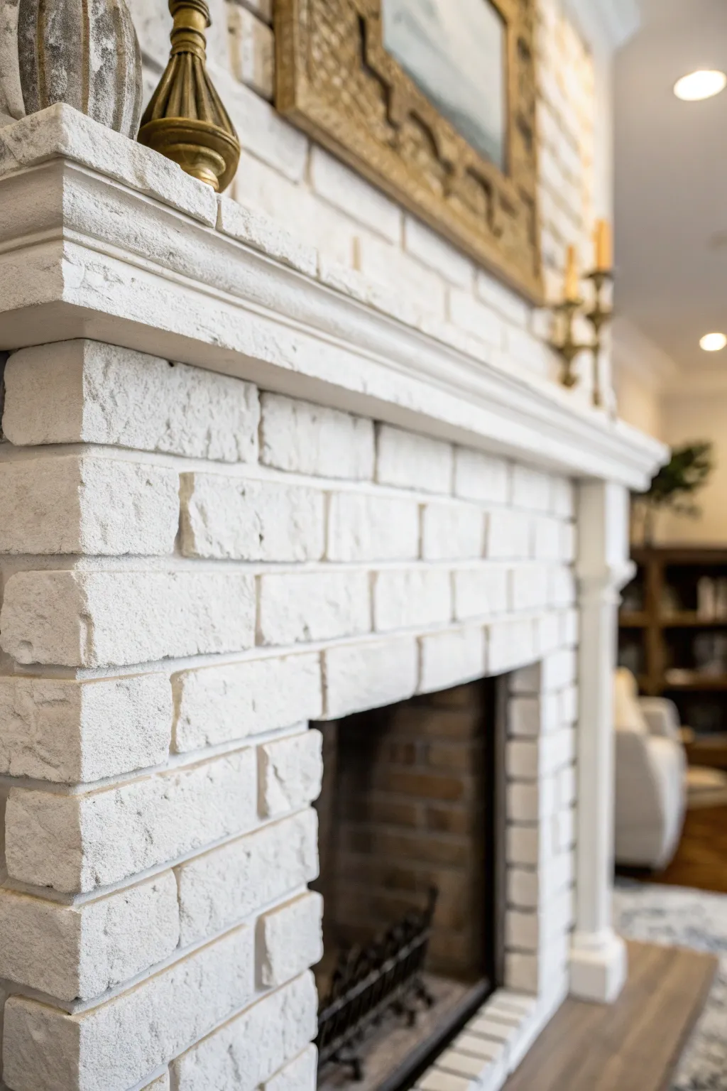 Chic White Brick Fireplace Design Inspirations