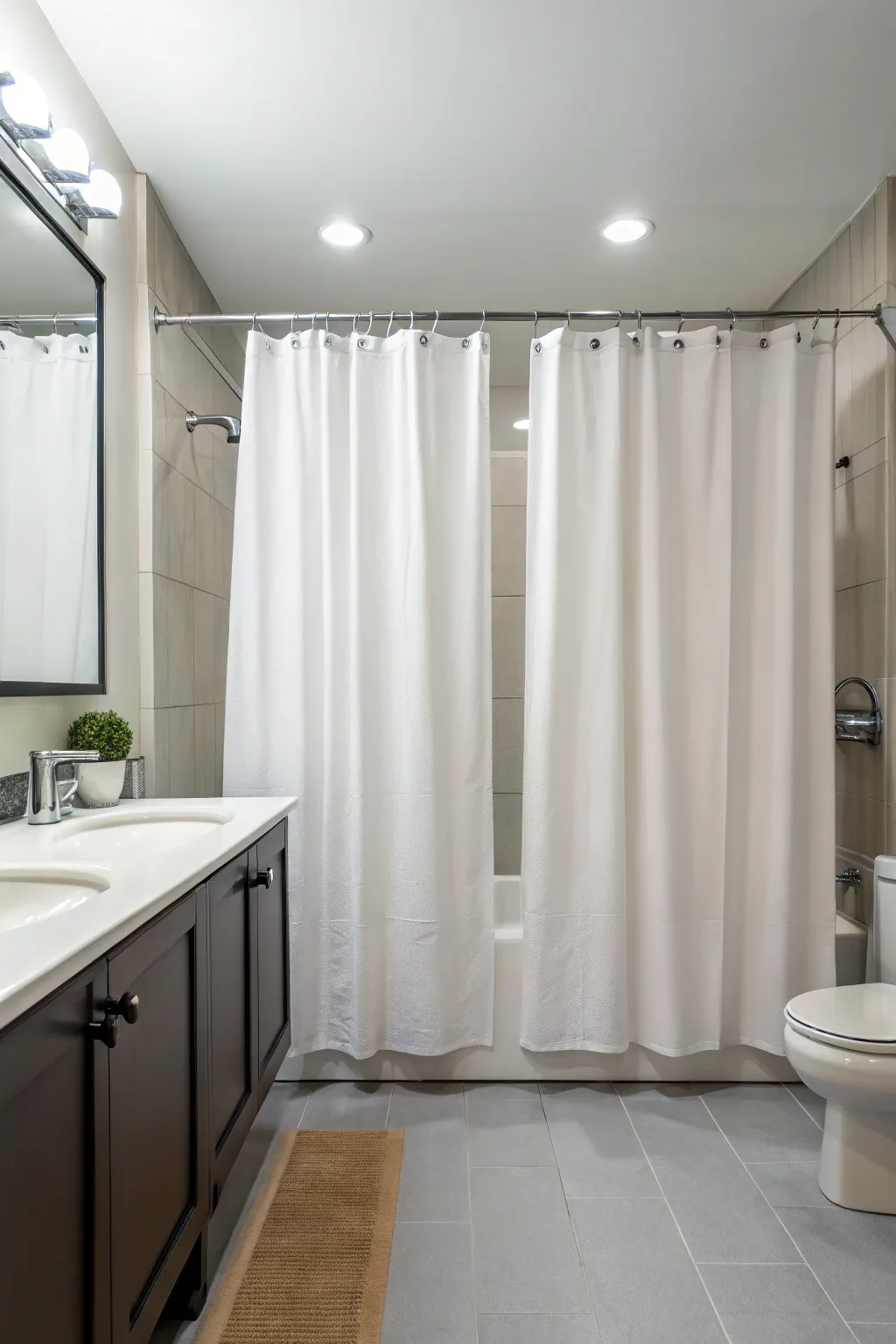 Modern Double Shower Curtain Styles