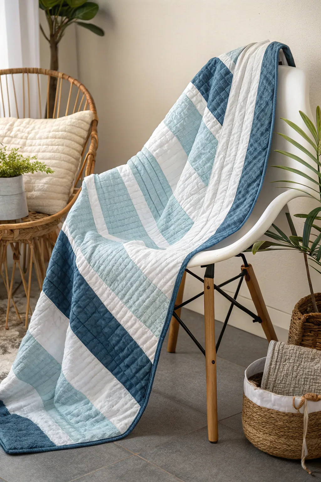 Exhibit of Artistic Blue and White Quilts